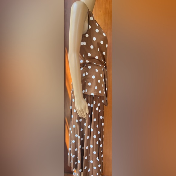 HALLHUBER  2 Piece Brown Polkadot Skirt & Top Size XS - Picture 4 of 10